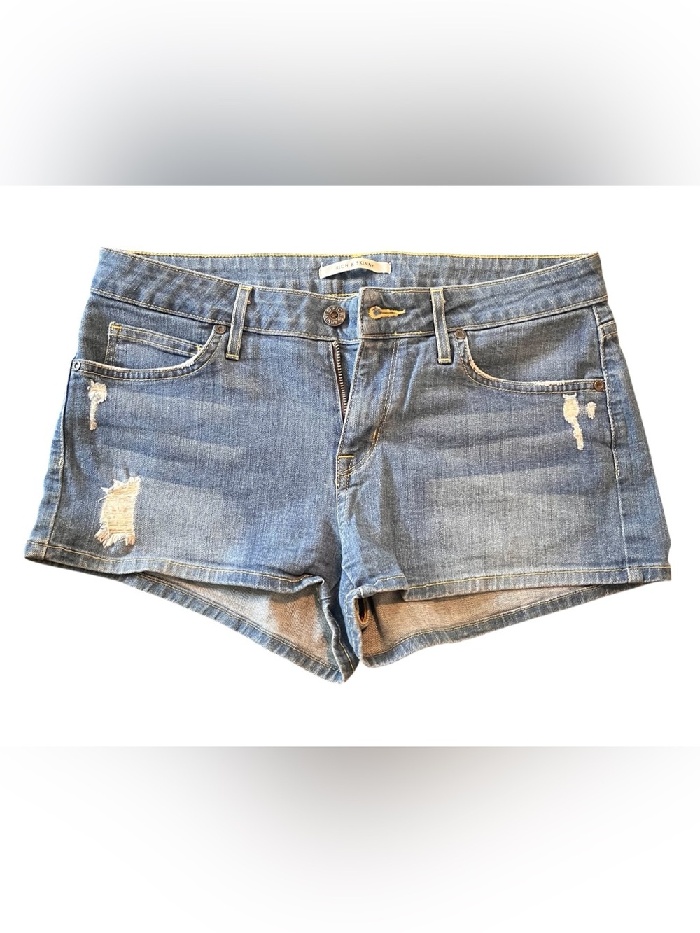 Rich & Skinny Distressed Light Blue Denim Shorts